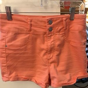 Orange High-Waisted Shorts
